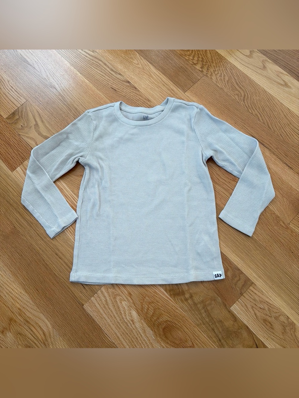 GAP Kids' Long-Sleeve Waffle Tee in Light Cream